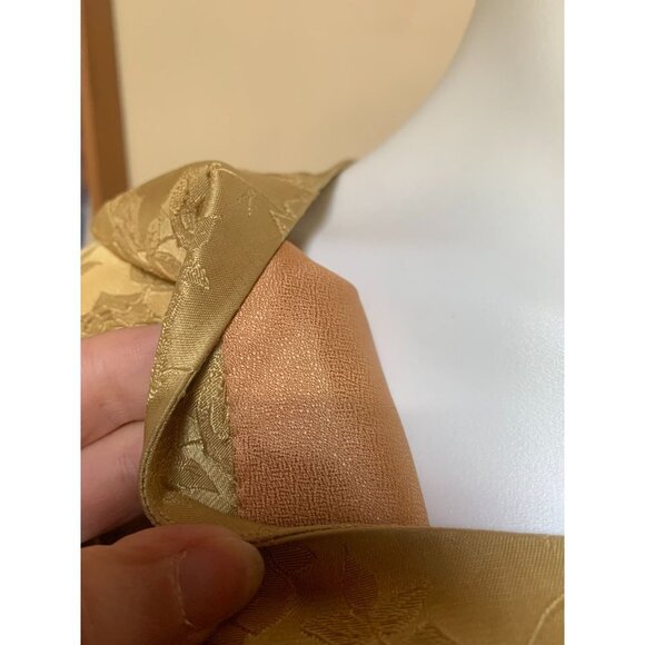 Vintage 1950s Women's Dress Set Gold Brocade Satin Roses 2 Piece Medium - Picture 12 of 13